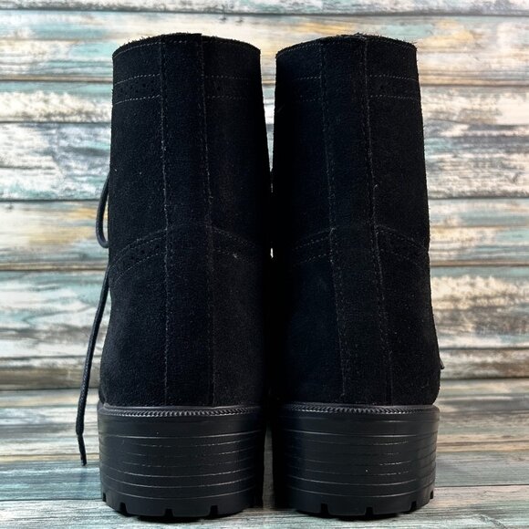 Eddie Bauer Vintage Ankle Boots Size 12M Black Suede Wingtip Lace Up Made In USA - Picture 6 of 14